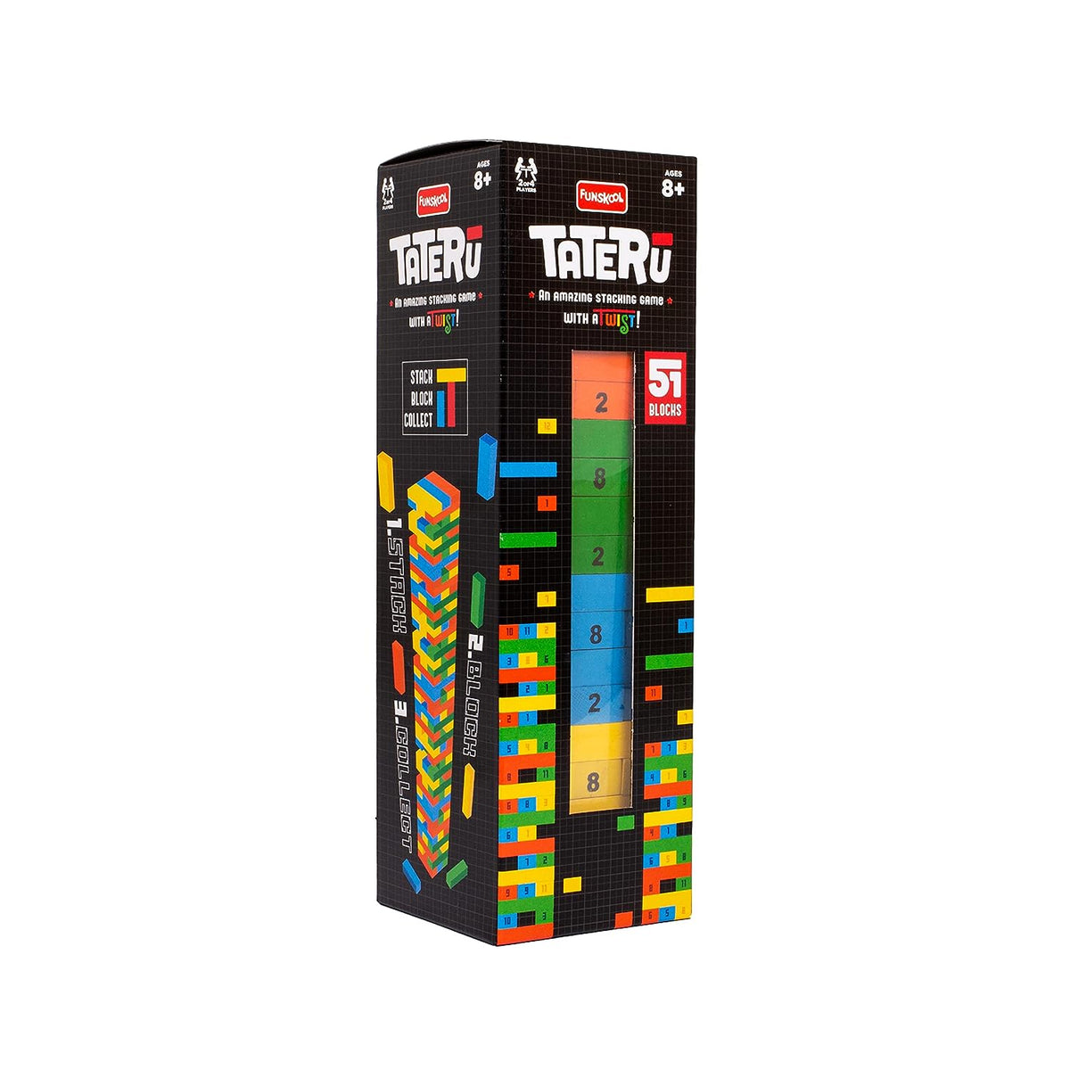 Funskool Games TATERU Hardwood Blocks, Stacking Tower, Strategy Game for 2 or 4 Players Ages 8 Years and Above