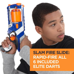 Nerf N Strike Elite Strongarm Toy Blaster with Rotating Barrel, Slam Fire and 6 Official Nerf Elite Darts for Kids, Teens, and Adults
