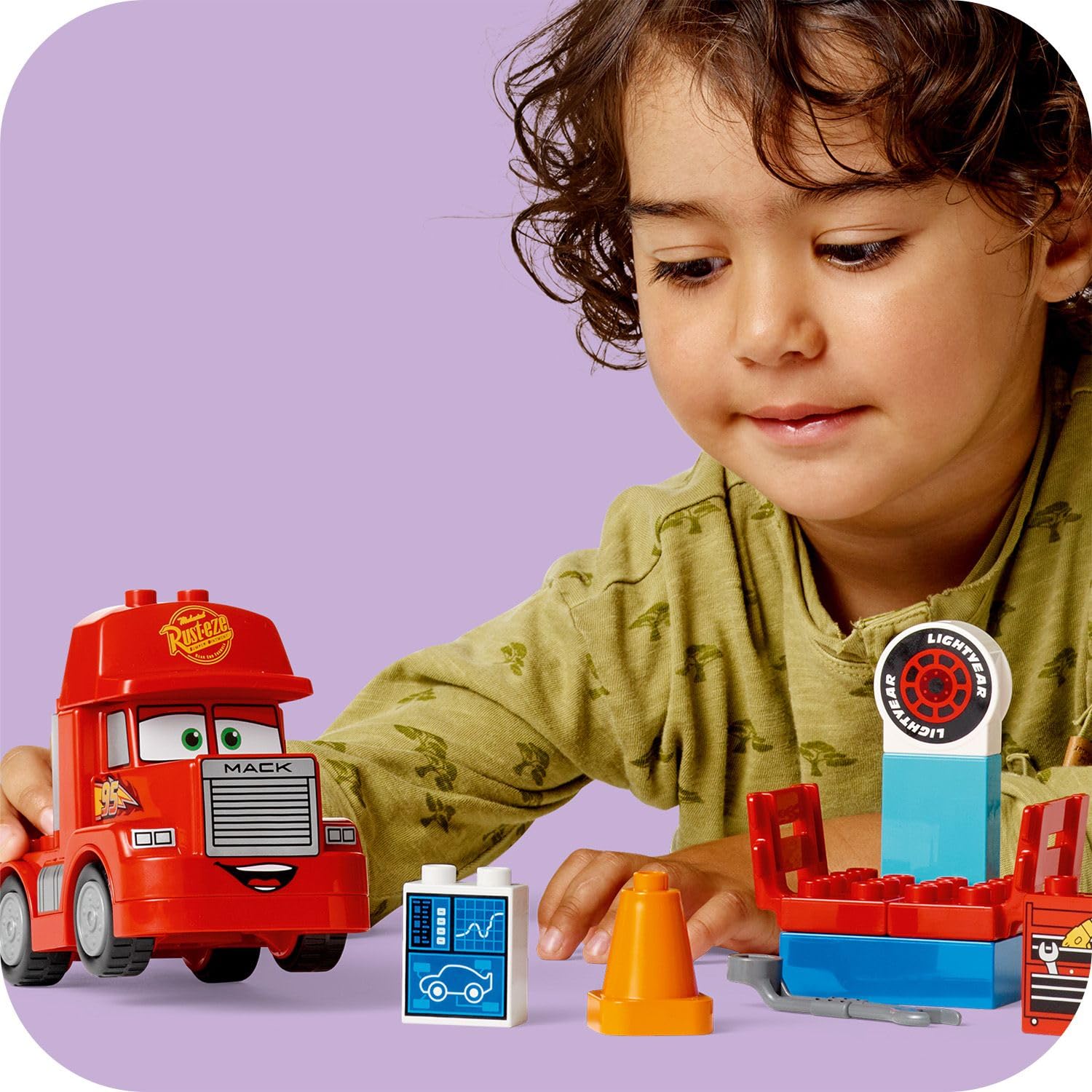 LEGO DUPLO Disney and Pixar’s Cars Mack at The Race Set Building Kit for Ages 2+