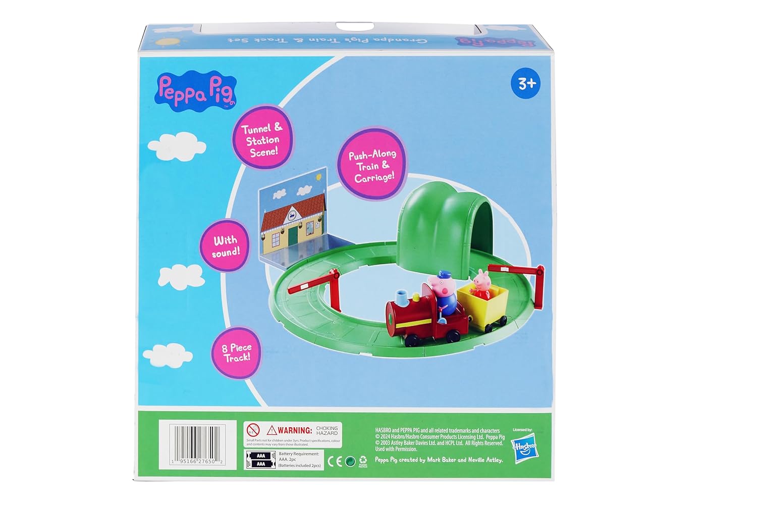 Peppa Pig Grandpa's Train and Track Playset with Sound Effects, Includes 2 Figures, Peppa Pig Preschool Toys for Girls and Boys 3 Years and Up