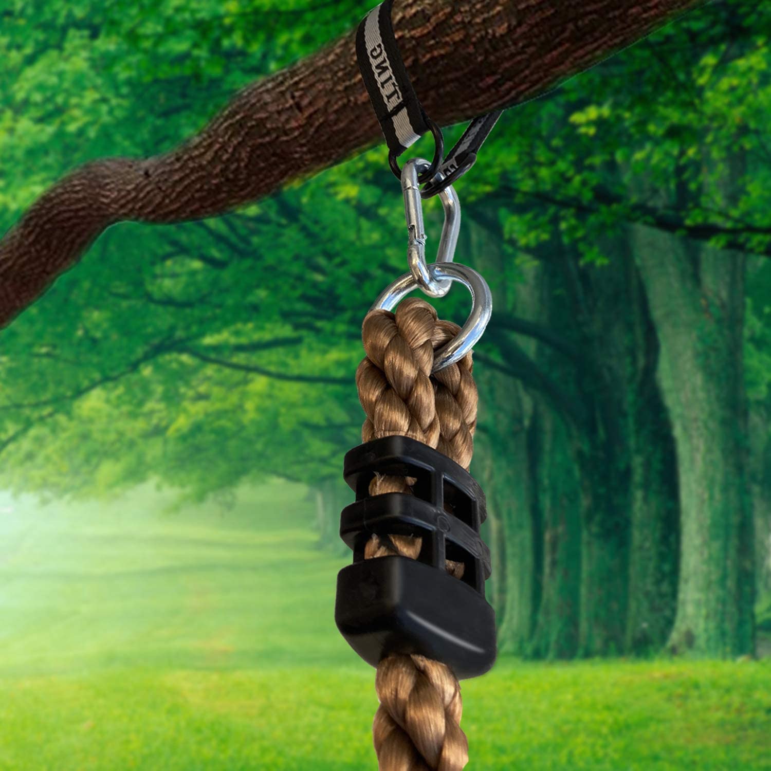 REZNOR Plastic Round Disc Hanging Tree Rope Swing for Kids Children Outdoor Indoor Play Activity, Yellow