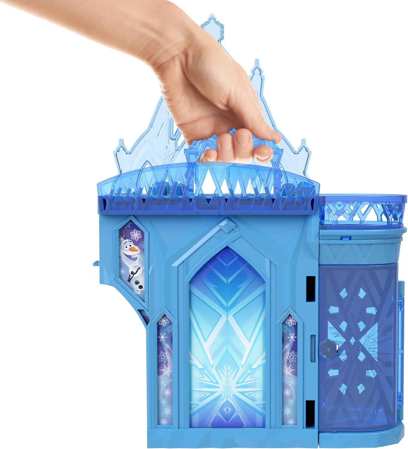 Disney Frozen Elsa Ice Palace, Stackable Castle Doll House with Small Doll & Accessories For Kids Ages 4+