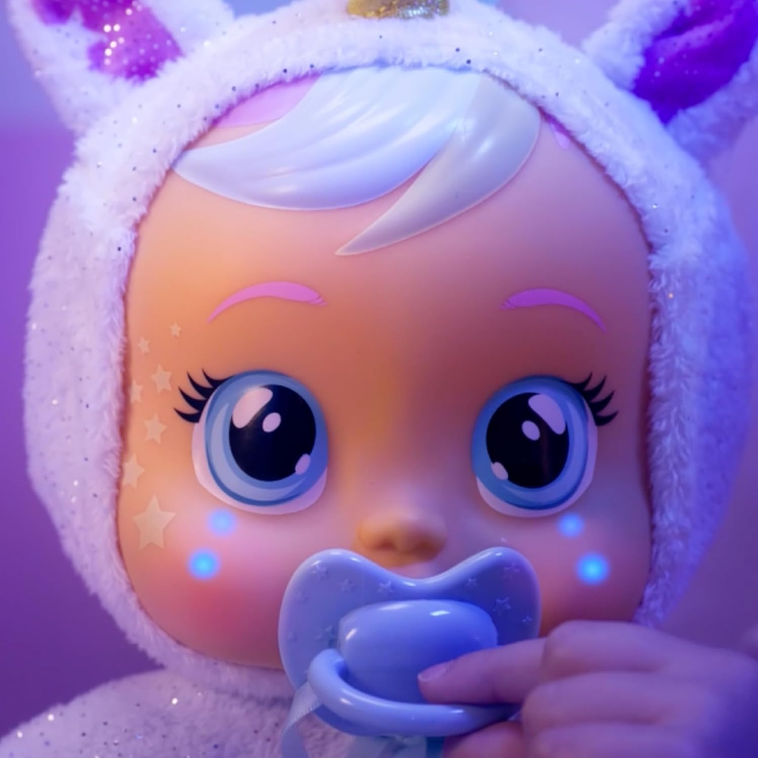 CRY BABIES Goodnight Dreamy Sleep Beautiful Interactive Soft Cuddly Doll with Night Light and Lullabies For Baby And Toddlers Ages 18 Months And Up