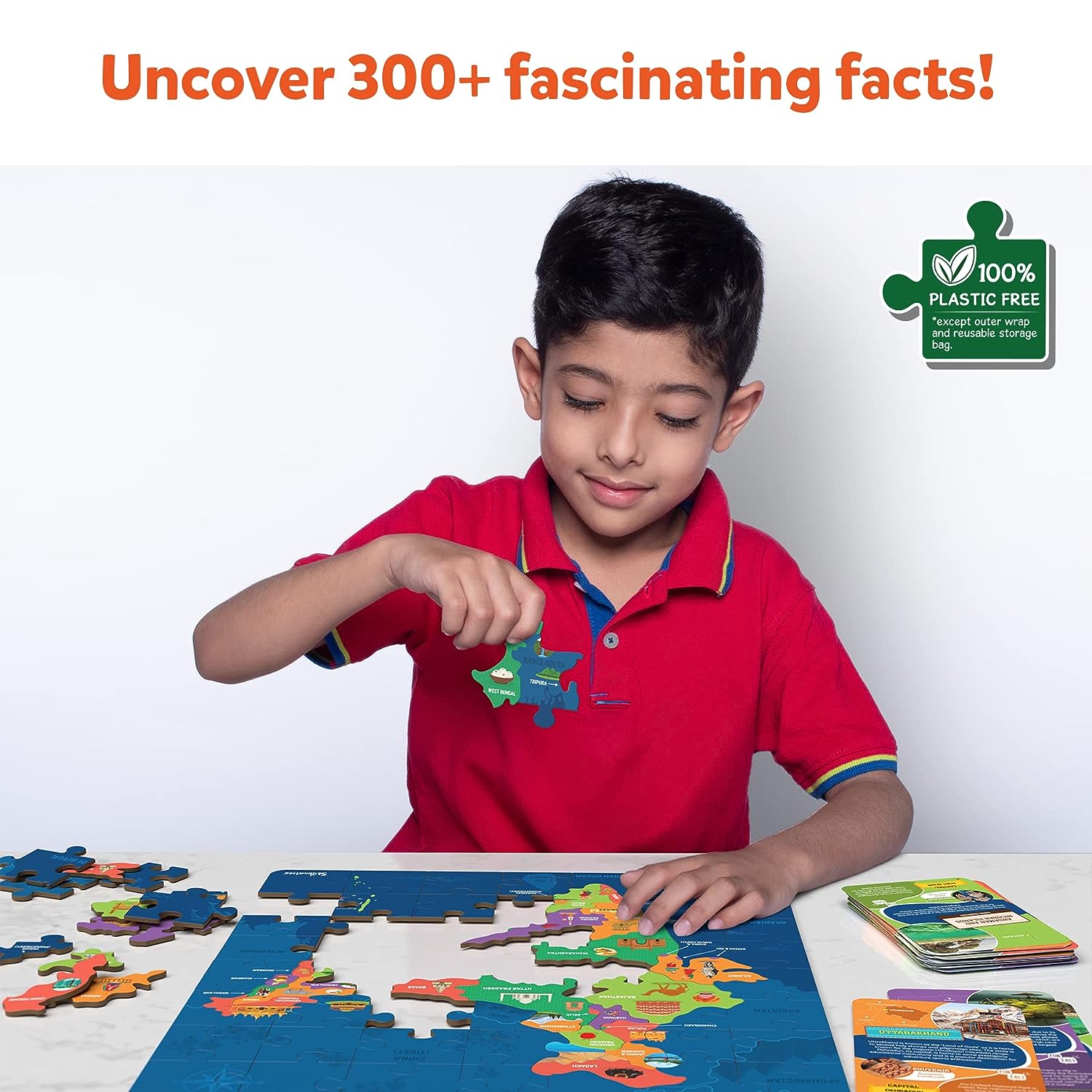 Skillmatics India Map Puzzle - 70 Pieces, Educational Toy for Learning 300+ Facts About India, Gifts for Ages 6 to 12