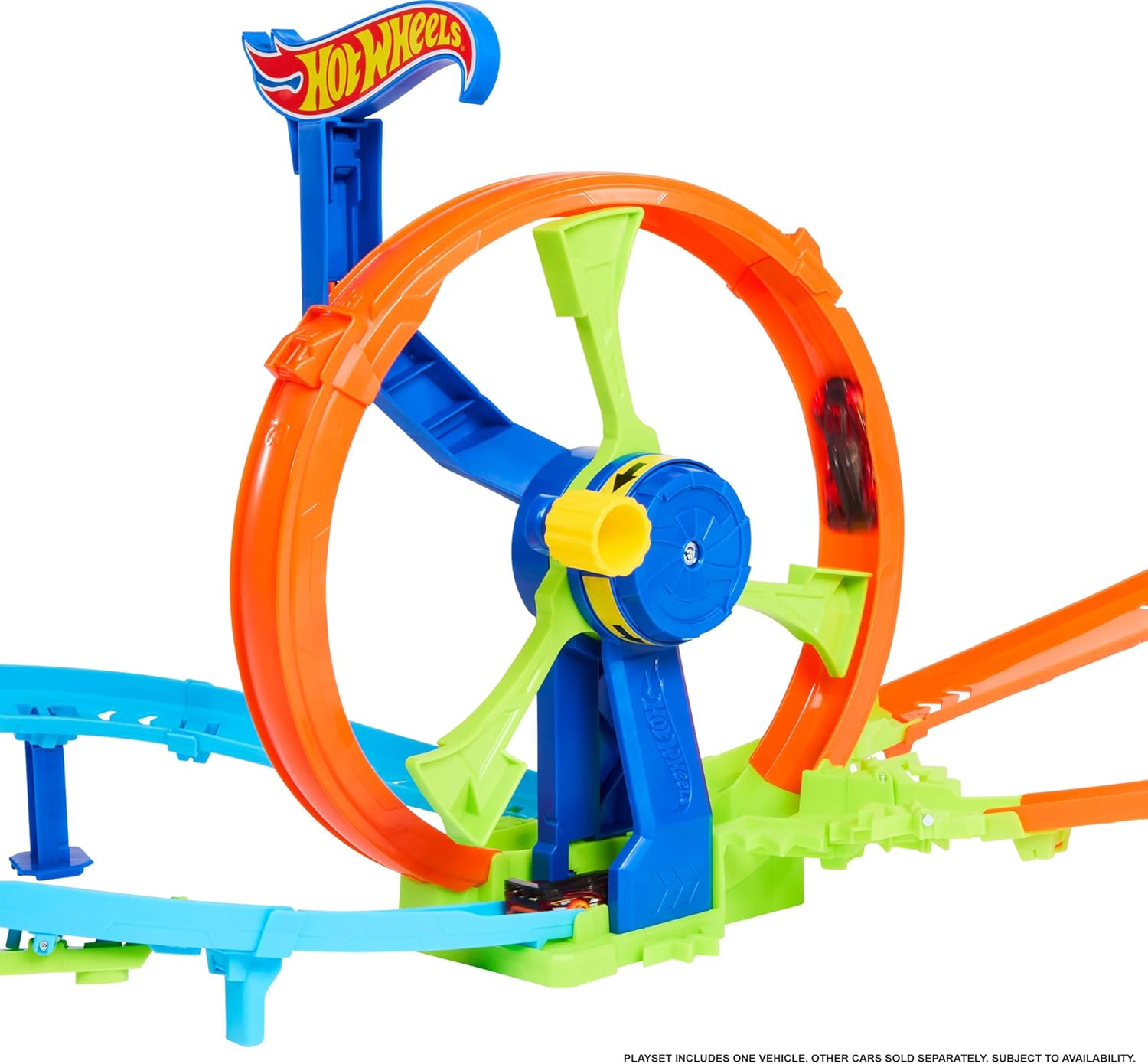 Hot Wheels Rapid Launch & Loop Playset With 1:64 Scale Die-Cast Toy Car, Crash & Track Set for Kids Ages 3 Years & Up