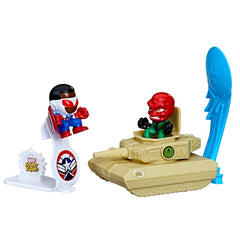 Marvel Stunt Squad 1.5-Inch Captain America vs. Red Skull Playset for Kids Ages 4 Years and Up