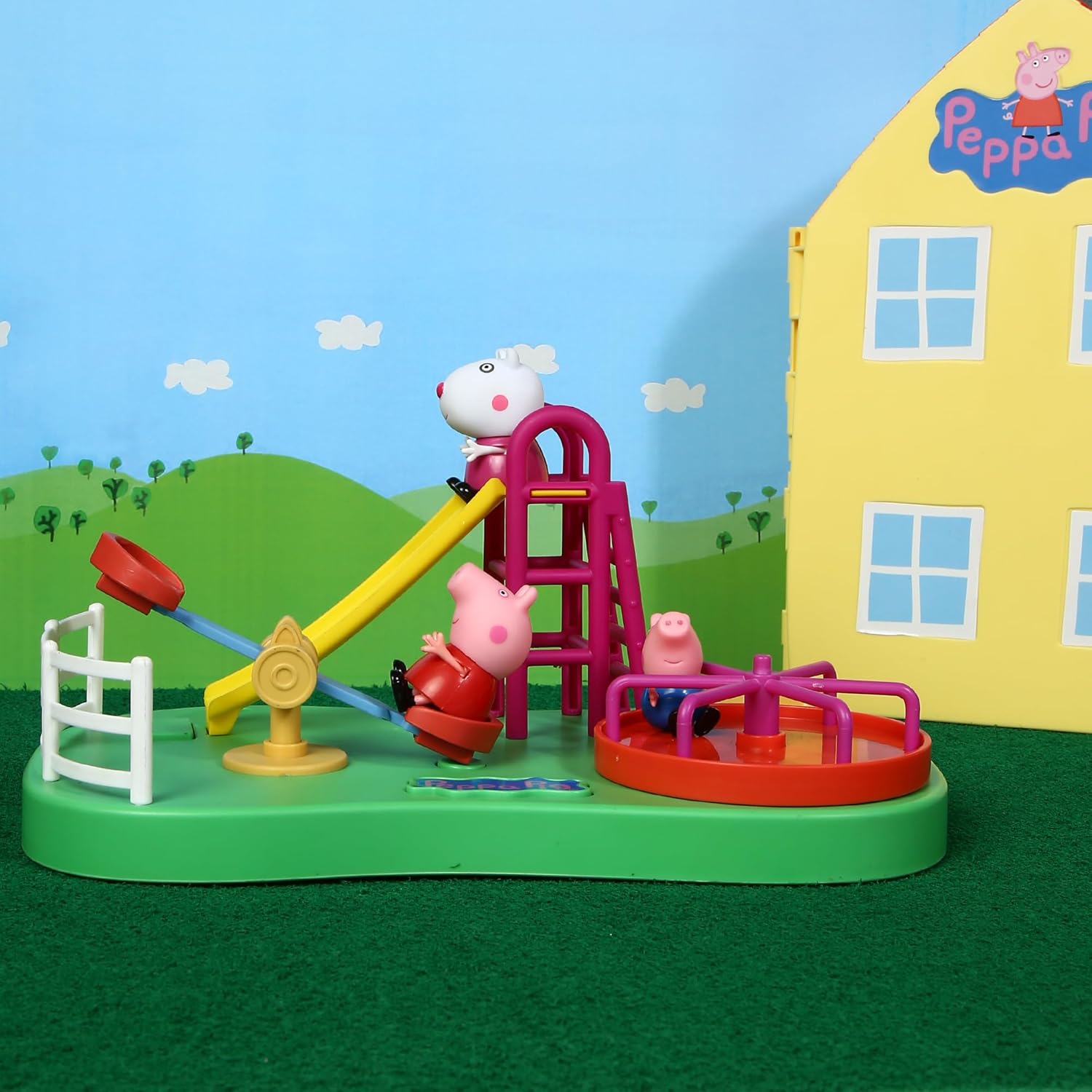 Peppa Pig Peppa's Playground Playset with Sound Effects, Includes 3 Figures, Preschool Toy for Girls & Boys 3 Years and Up, Birthday Toys for Kids