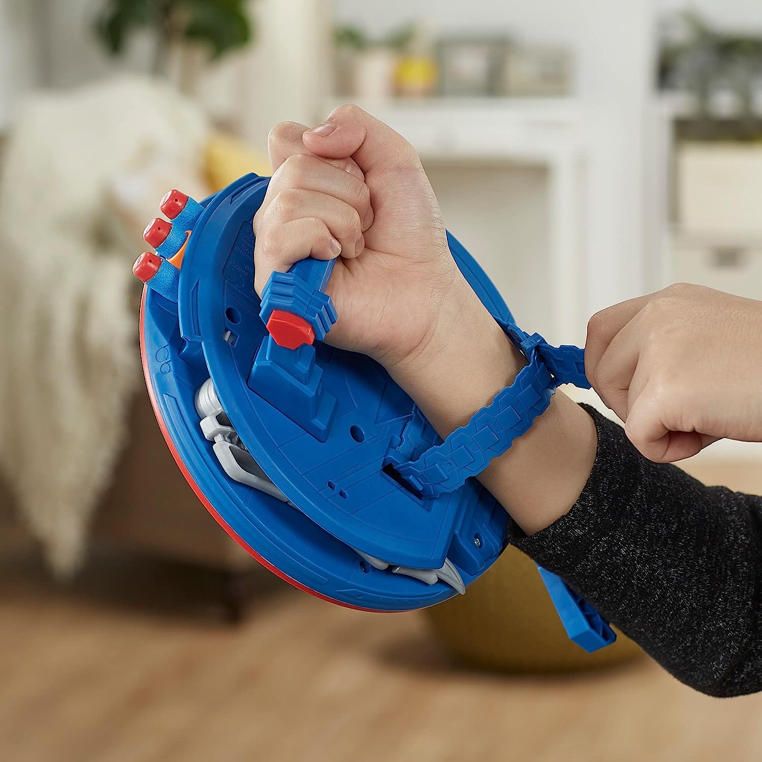 Marvel Mech Strike Mechasaurs Captain America Redwing NERF Blaster with 3 Darts for Kids Ages 5 Years and Up