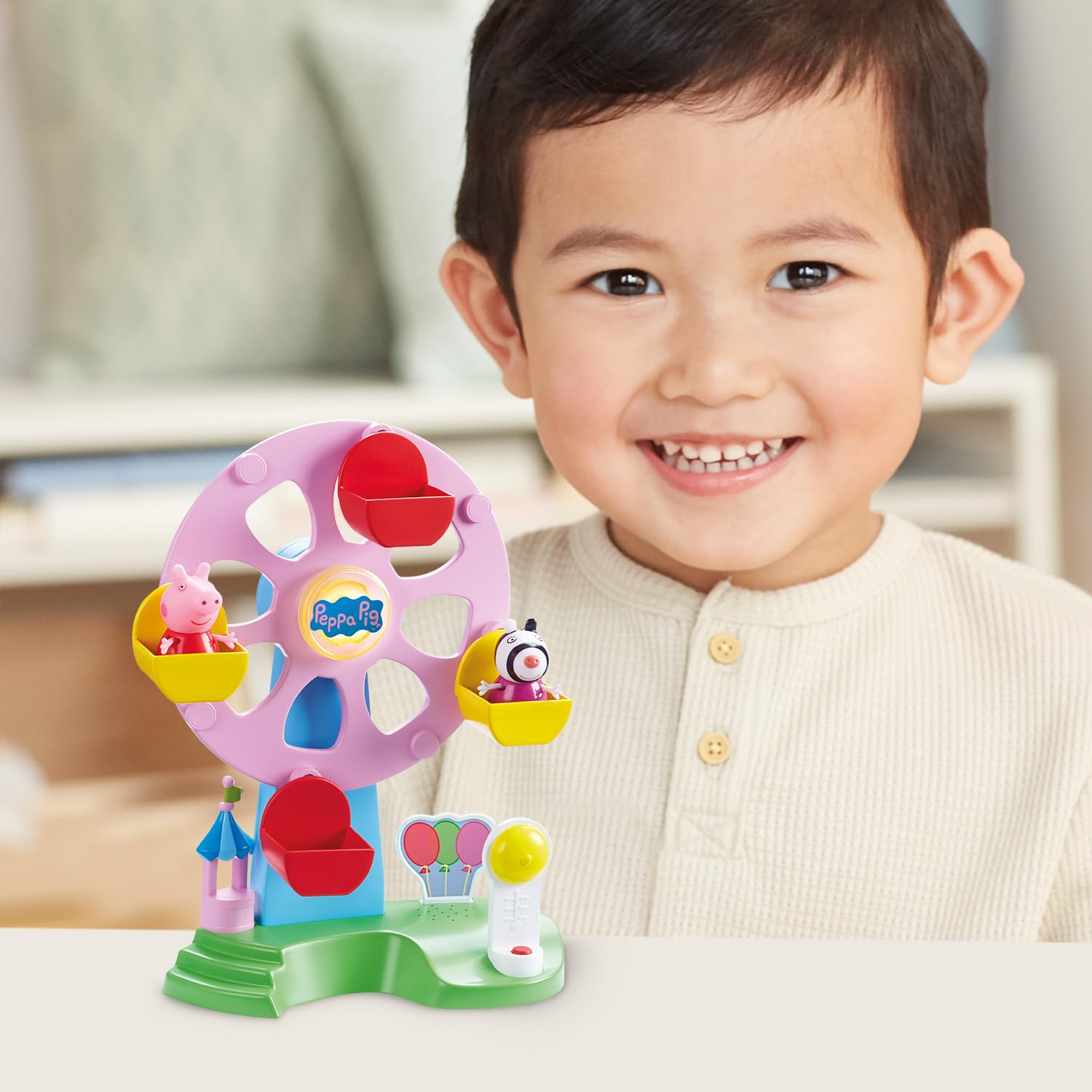 PEPPA PIG Ferris Wheel Playset with Lights, Sounds and Motion Effects, Includes 2 Figures, Preschool Toy for Girls and Boys 3 Birthday Gift Toys for Kids