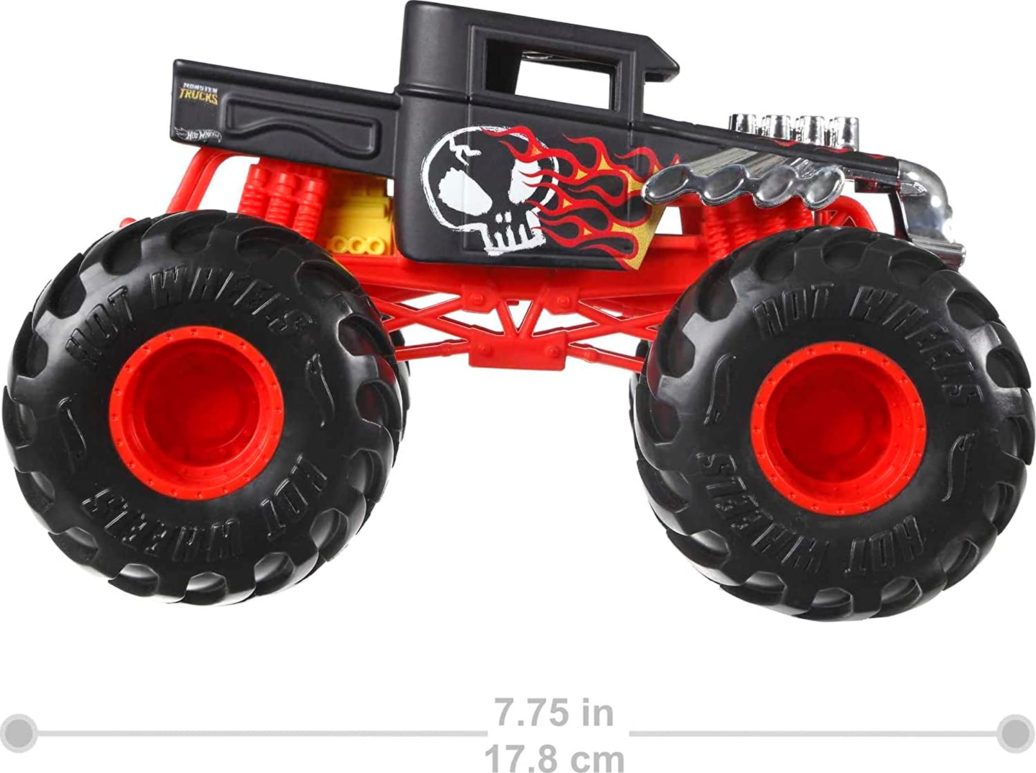 Hot Wheels 1:24 Scale Oversized Monster Truck Bone Shaker Die-Cast Toy Truck with Giant Wheels and Cool Designs