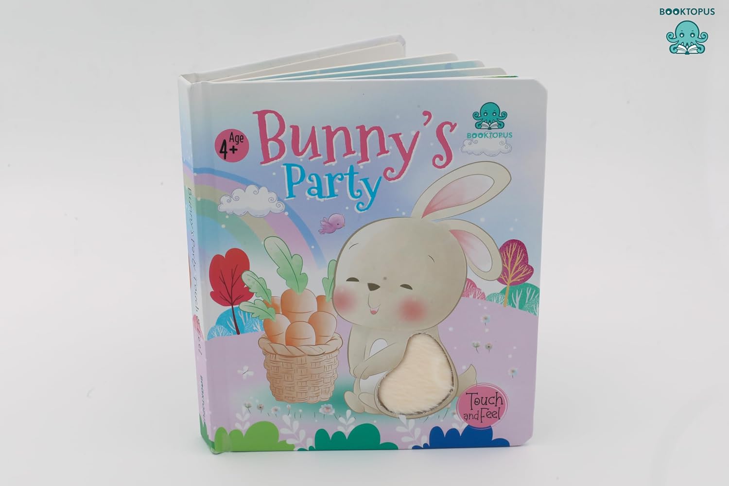Booktopus Touch and Feel Board Book - Bunny's Party Sensory Book for Toddlers - Textured Baby Books for 4+