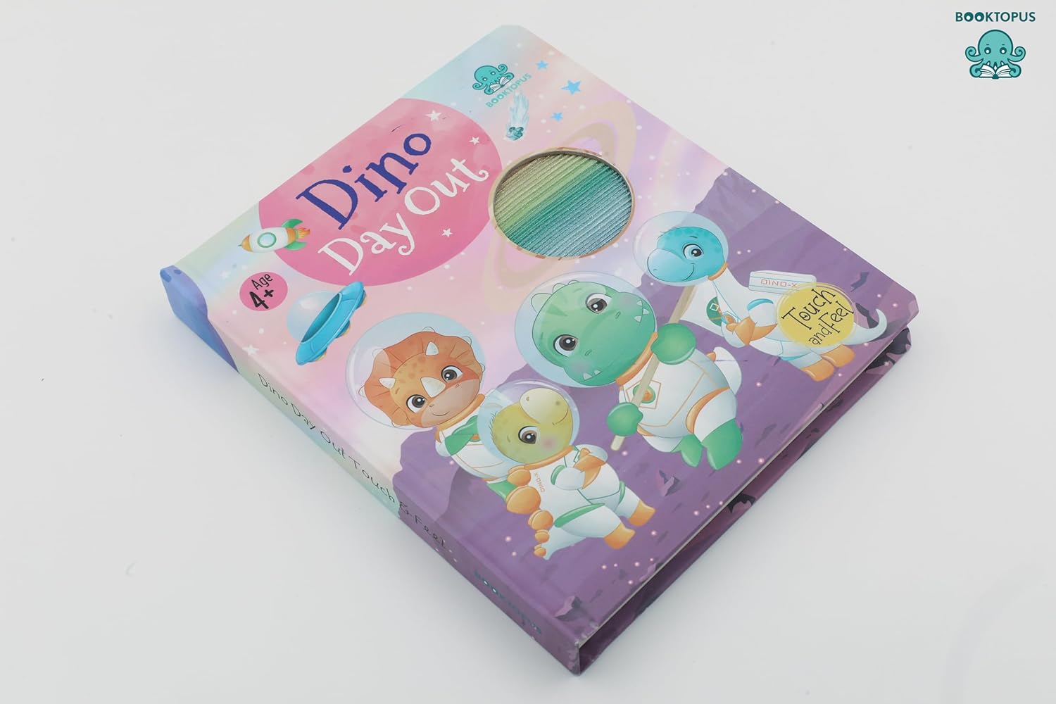 Booktopus Touch and Feel Board Book - Dino Day Out Sensory Book for Toddlers - Textured Baby Books for 4+