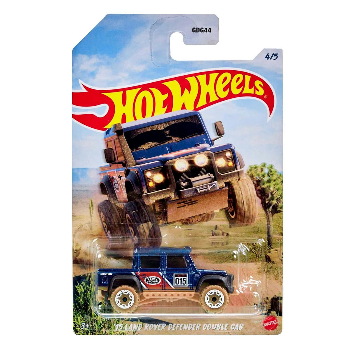 Hot Wheels Desert Rally Racing Series 15 Land Rover Defender Double Cab 1:64 Scale Car for Collectors