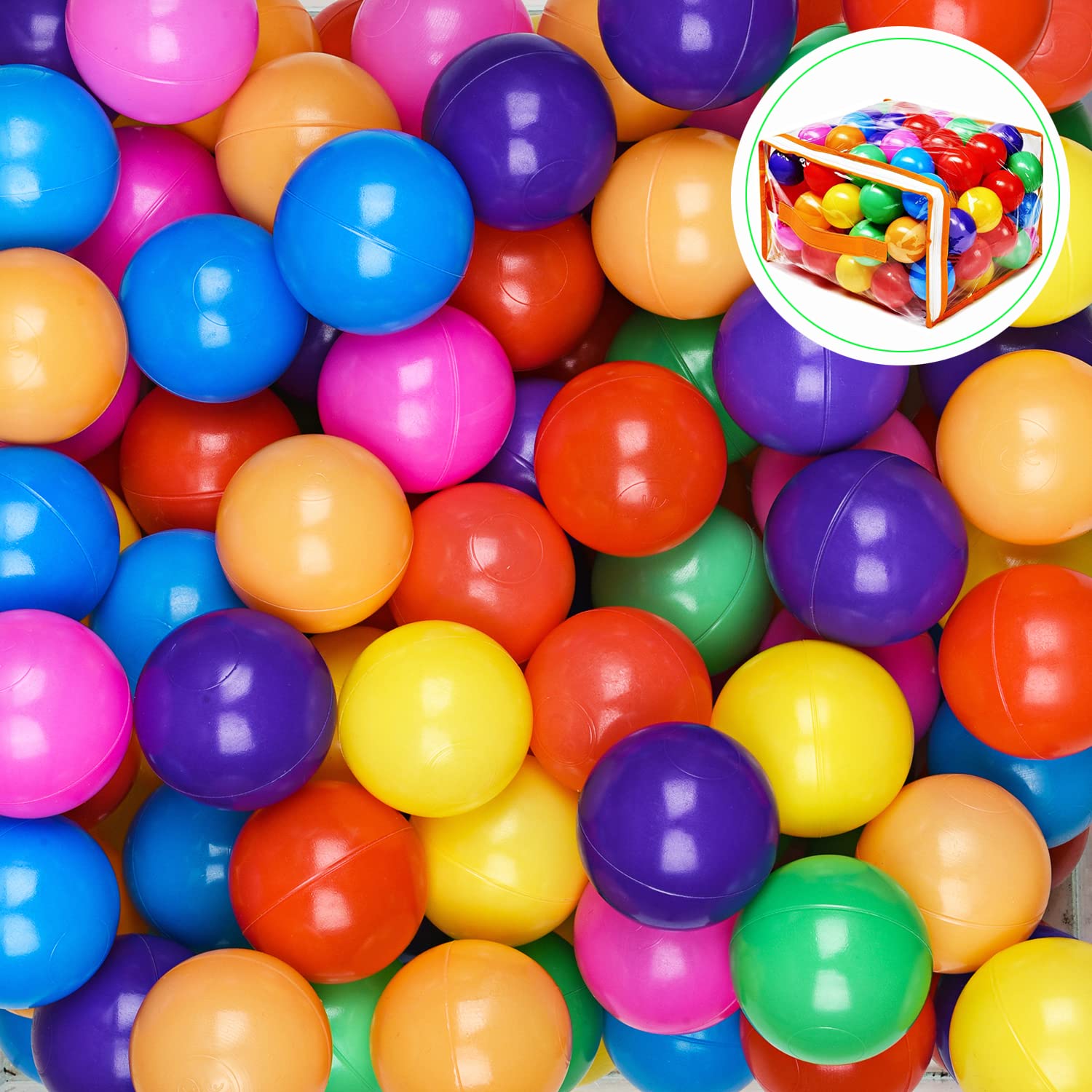 REZNOR 70mm Vibrant Colour Soft and Child-Friendly Play Plastic Pool Balls Designed for Kids with Gentle Edges, Set of 25
