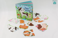 Booktopus Square Puzzle Board Book - Pet World Learning Puzzle with Easy Grip Pieces - Educational Toys for Kids 4+