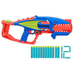 Nerf Dinosquad Terrodak, 4 Dart Blasting, Dart Storage, 12 Nerf Elite Darts, Dinosaur Design, Toy Foam Nerf Blaster for Kids Outdoor Games,Multicolor