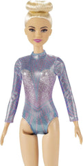 Barbie Rhythmic Gymnast 12 Inch Fashion Doll with Blonde Hair & Brown Eyes, Shimmery Leotard, Baton & Ribbon Accessories