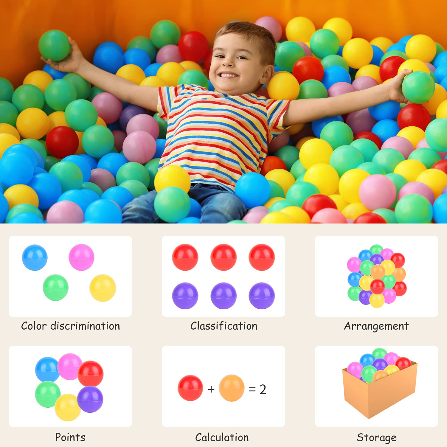 REZNOR 70mm Vibrant Colour Soft and Child-Friendly Play Plastic Pool Balls Designed for Kids with Gentle Edges, Set of 25