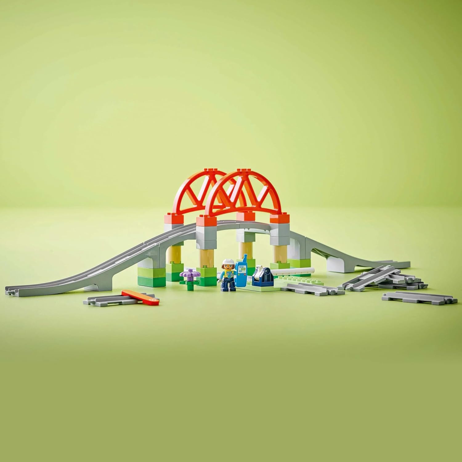 LEGO Duplo Town Train Bridge and Tracks Expansion Set Building Kit For Ages 2+