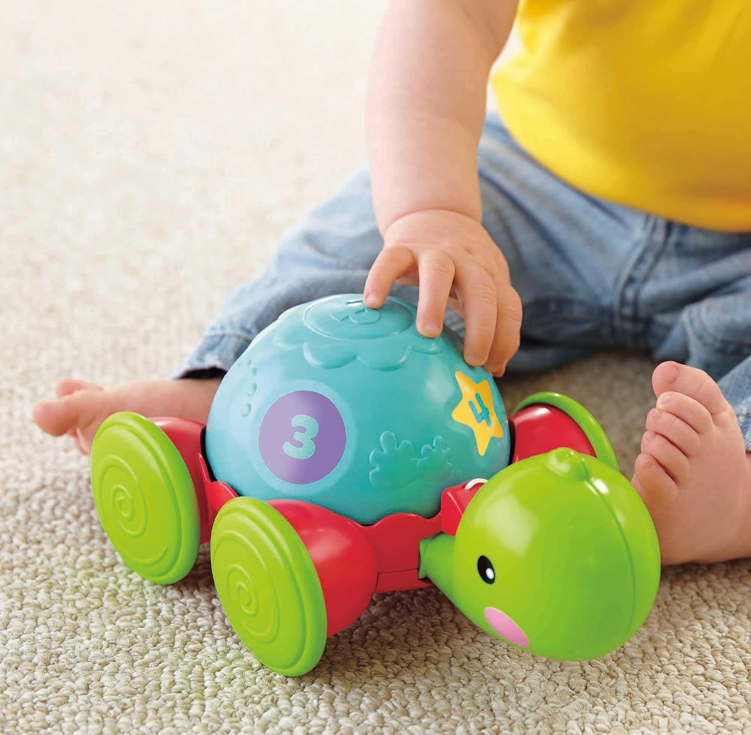Fisher-Price Pull-Along Turtle, Baby and Toddler Pull Toy with Fun Actions for Ages 12 Months and Older