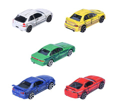 Majorette JDM Legends Anime 5 Pack Set - Metal Toy Car with Freewheel, Suspension & Opening Parts for Kids & Collectors