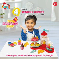 Funskool FunDough Fun Ice-Cream Shop Cutting & Moulding Playset for Ages 3-12 Years