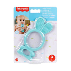 Fisher-Price Newborn Baby Toy Blue Bunny Teether BPA-Free for Tummy Time & Travel Sensory Play for Infants Ages 3+ Months