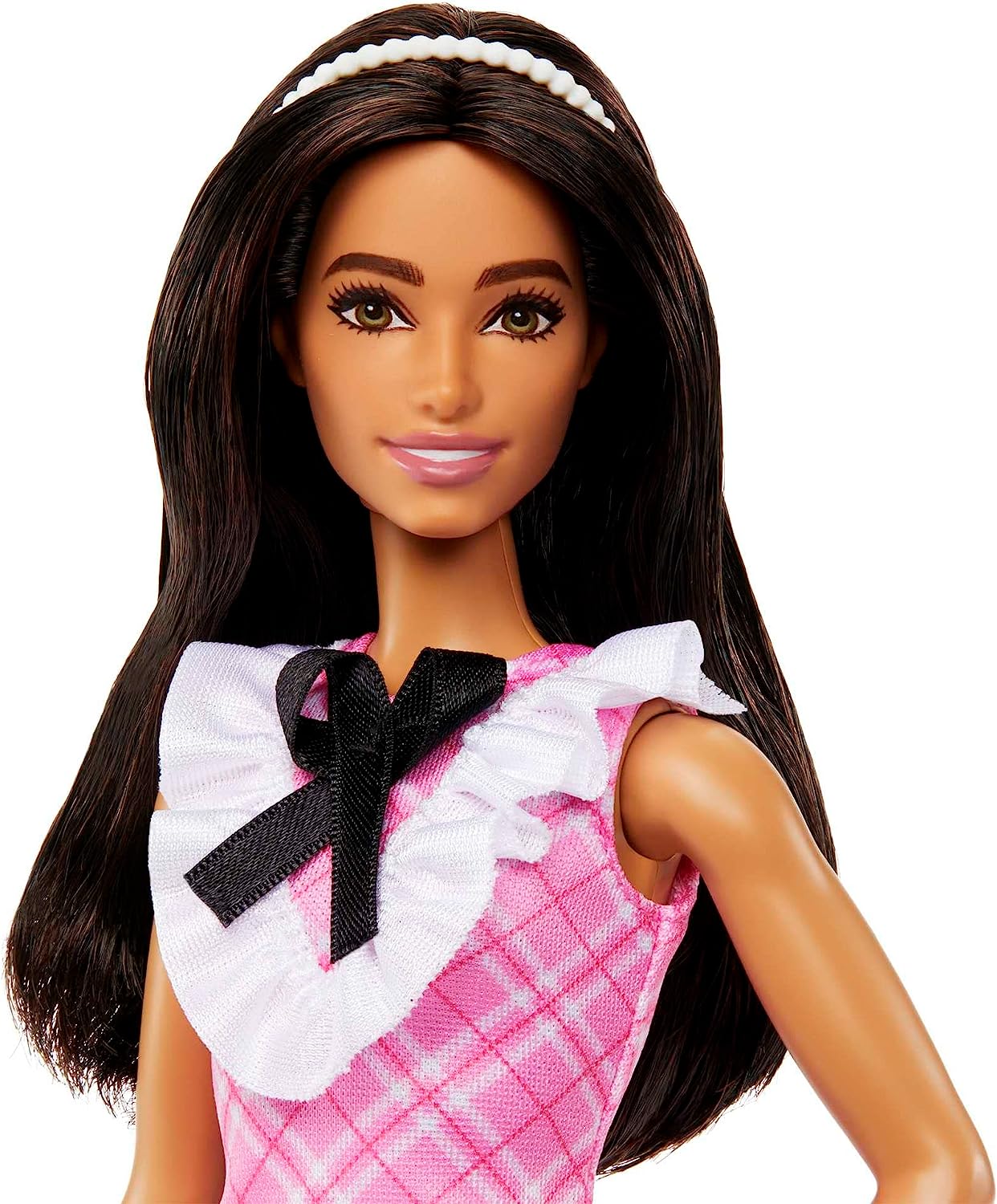 Barbie Fashionistas Doll With Black Hair And A Plaid Dress #209 for Kids Ages 3+ (HJT06)