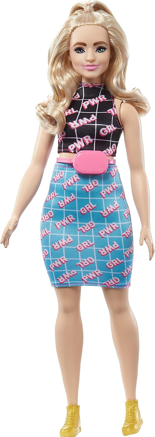 Buy Barbie Fashionistas Curvy Blonde Doll In Girl Power Outfit #202 for  Kids Ages 3+ (HPF78) Online at Best Price in India – FunCorp India