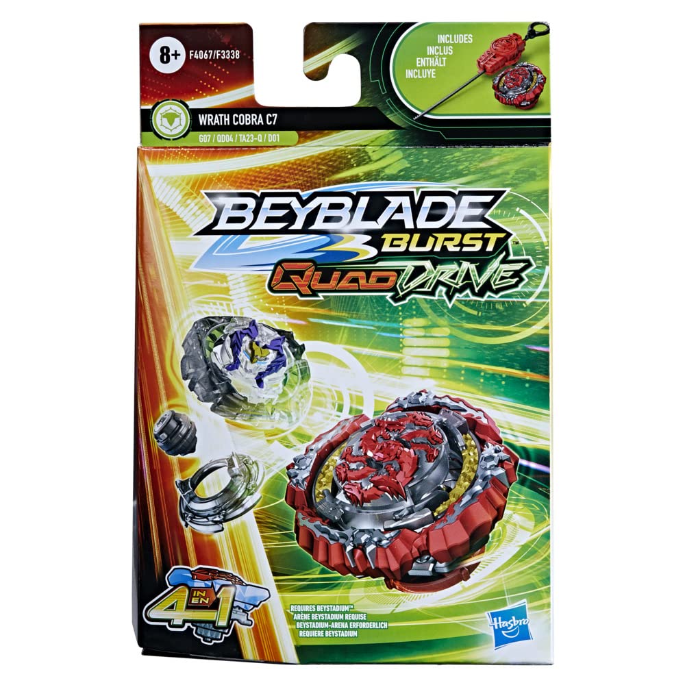 Beyblade Burst QuadDrive Wrath Cobra C7 with Launcher Spinning Top for Kids Ages 8 and Up