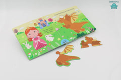 Booktopus Square Puzzle Board Book - Princess World Learning Puzzle with Easy Grip Pieces - Educational Toys for Kids 4+