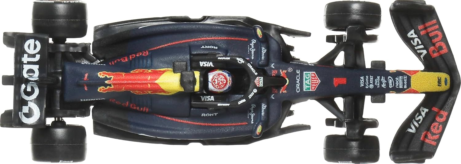 Hot Wheels Premium Formula 1 Toy Car 2-Pack, Set of 2 1:64 Scale Die-Cast Scale Oracle Red Bull Racing Racecars: #1 Max Verstappen & #22 Yuki Tsunoda