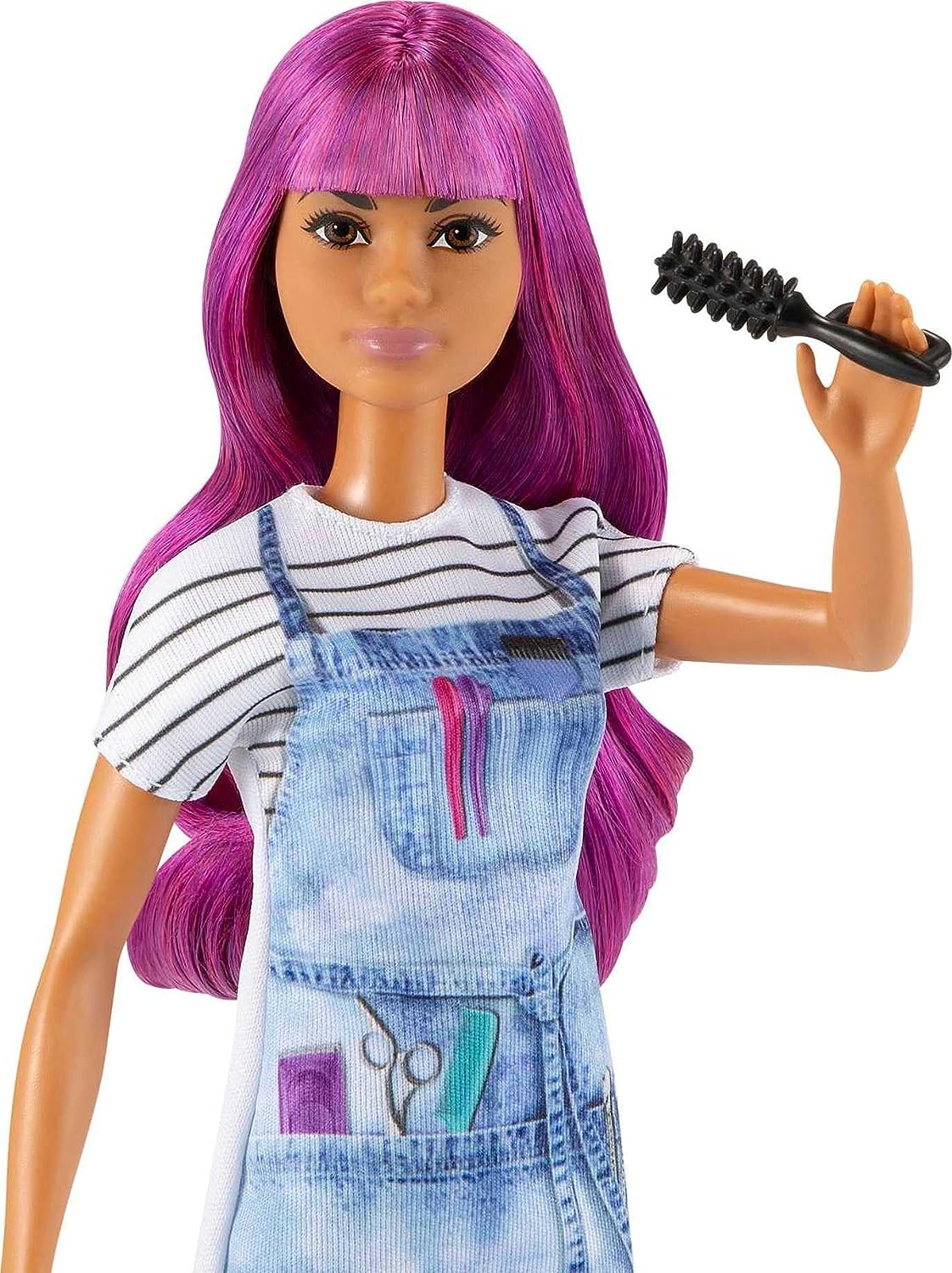Barbie 12 Inch Salon Stylist Doll with Purple Hair & Accessories for Ages 3 Years Old & Up