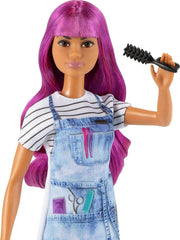 Barbie 12 Inch Salon Stylist Doll with Purple Hair & Accessories for Ages 3 Years Old & Up