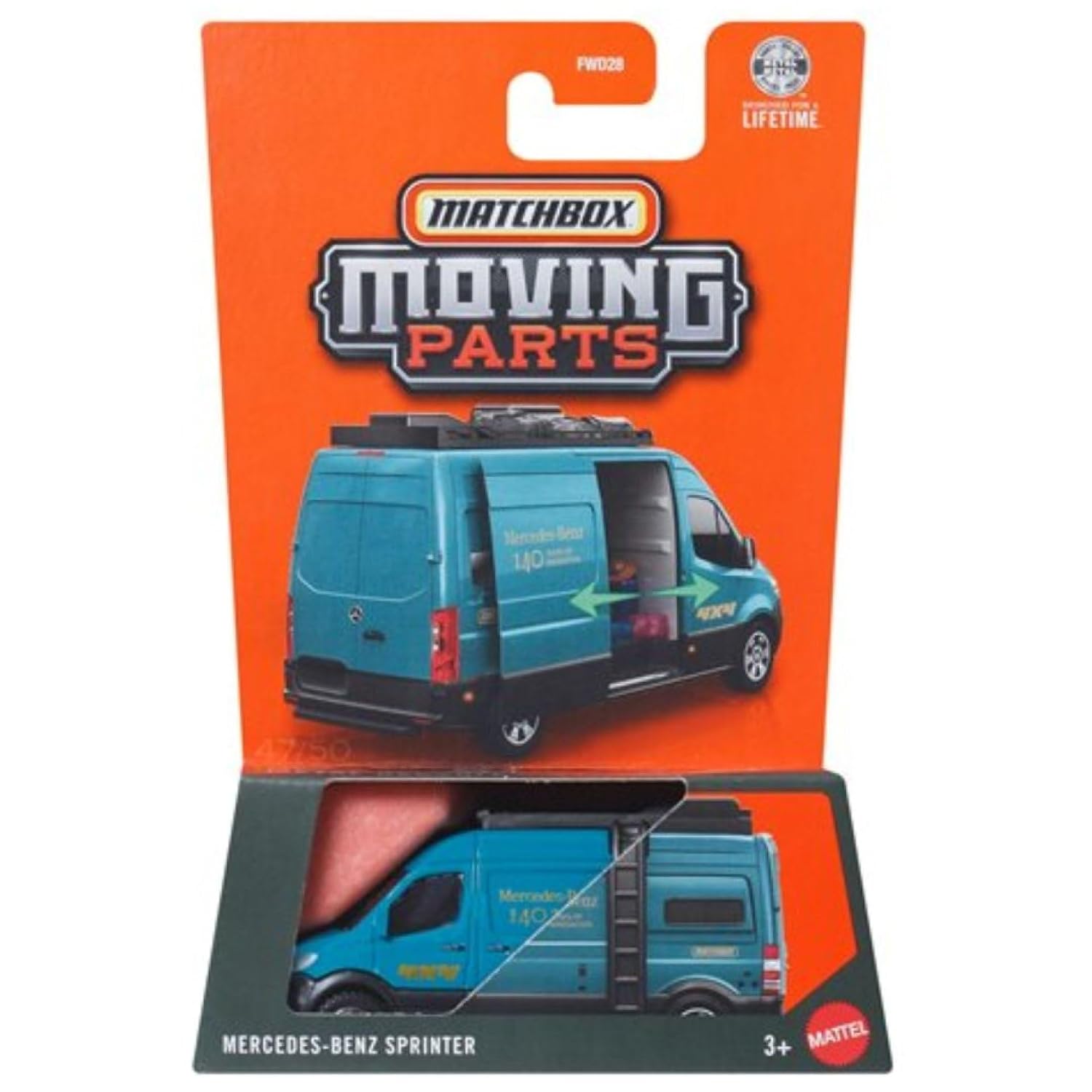 Matchbox Moving Parts 2026 - Mercedes-Benz Sprinter Toy Car for Kids Ages 3 Year & Up