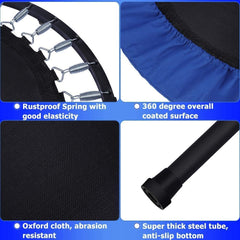 REZNOR 40 inch Portable Trampoline Heavy Mould Finish with Safety Pad, Weight Capacity 220lbs