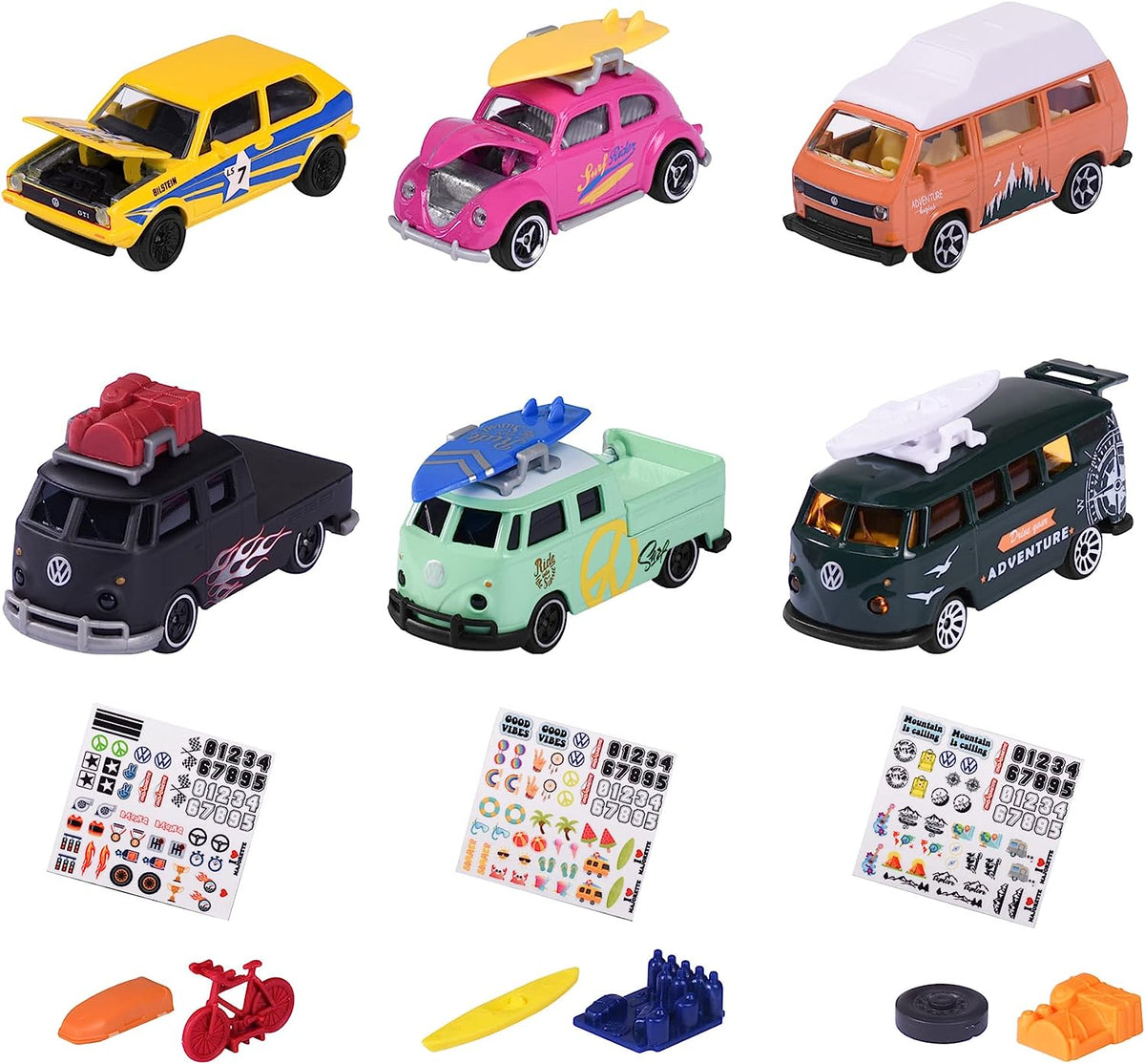 Majorette Volkswagen The Originals 2 Pieces Set - Design & Style May Vary, Only 1 Pack Included