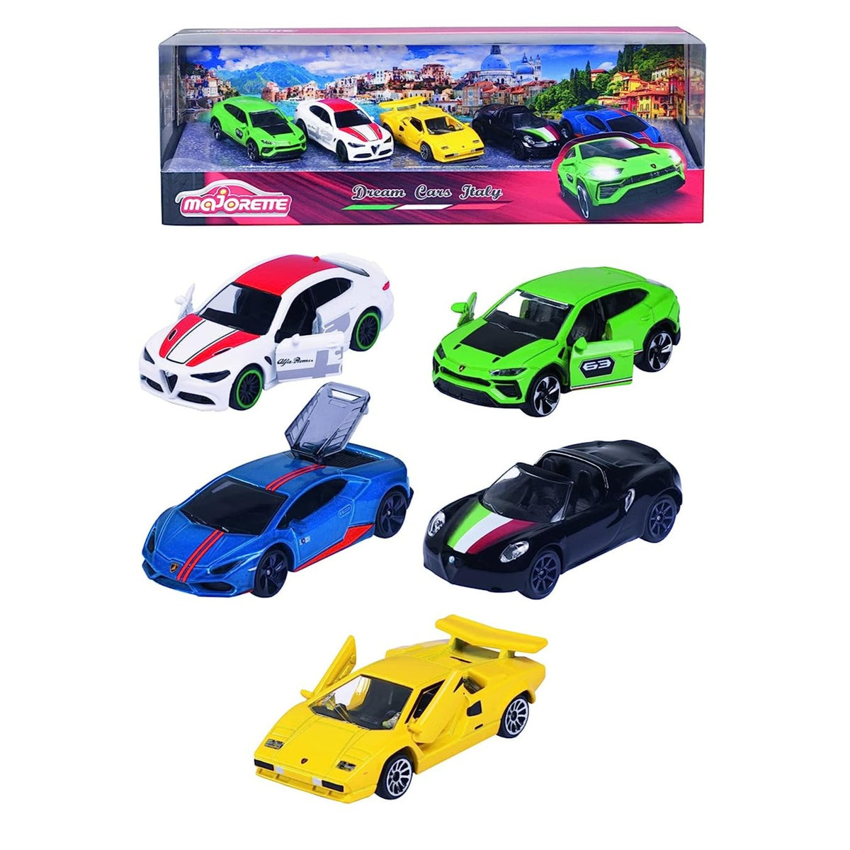 Majorette Dream Italian Vehicles Series 5 Car Gift Set For Kids Ages 3+