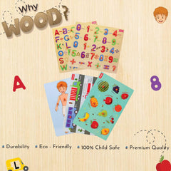 Funskool Number Wooden 123 Puzzle Shape & 6 Numerical Operators Game (16 Pcs) for Kids 3 Years & Above