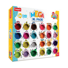 Funskool Fundough Mega XL Pack - 24 tubs of dough, 25gms each, Multicolour, Dough, Toy, Shaping, Sculpting, 3 Years and above