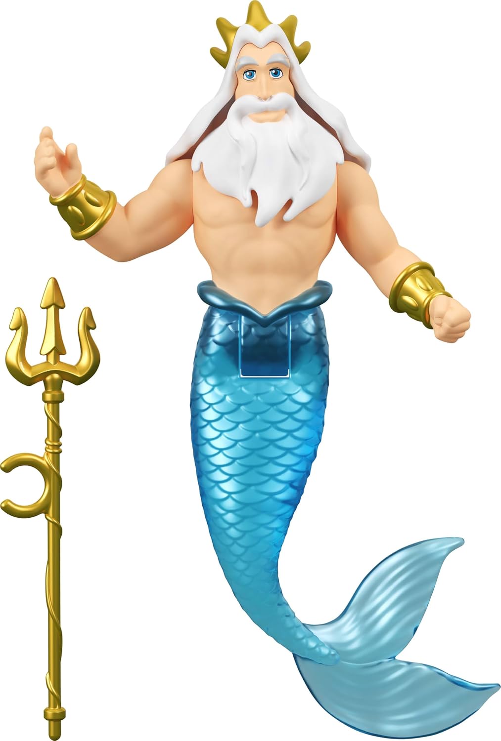 Disney Princess Small Doll 4-Pack with Mermaid Ariel, Prince Eric, Ursula & King Triton & Trident Accessory Inspired by Movie