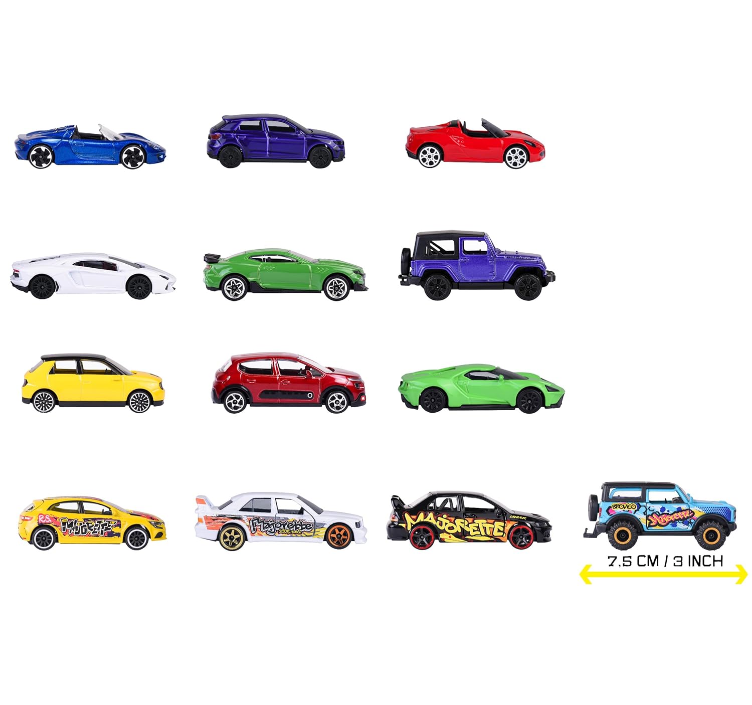 Majorette Graffiti 9+4 Gift Pack 1:64 Scale Includes 13 Licensed Metal Cars for Children Ages 3 Years and Up