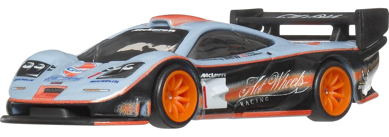 Hot Wheels Premium Gulf Edition Display Set Pack With 1:64 Scale Cars & 1:64 Scale Team Transport Vehicle including Metal Chassis & Real Riders Tires for Collectors