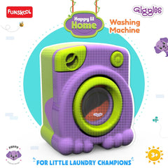 Funskool Giggles Playset Happy Lil Home-Washing Machine, Puppy Inspired Pretend Role-Play Toy with Electronic Rotating Drum, for Kids 3 Year Old & Above