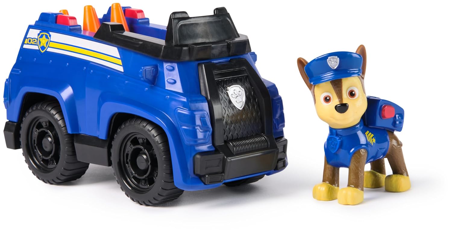 Paw Patrol Chase Police Car Vehicle with Removable Chase Action Figures for Kids Ages 3+