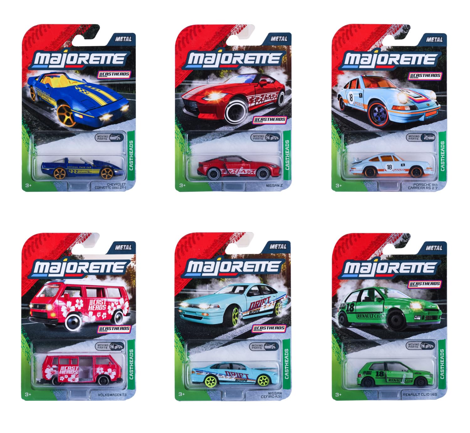 Majorette Auto CastHeads Premium - Metal Toy Car with Freewheel, Suspension & Opening Parts for Kids & Collectors Styles & Design May Vary - Only 1 Model Included