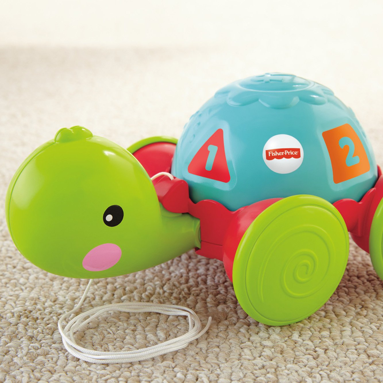 Fisher-Price Pull-Along Turtle, Baby and Toddler Pull Toy with Fun Actions for Ages 12 Months and Older