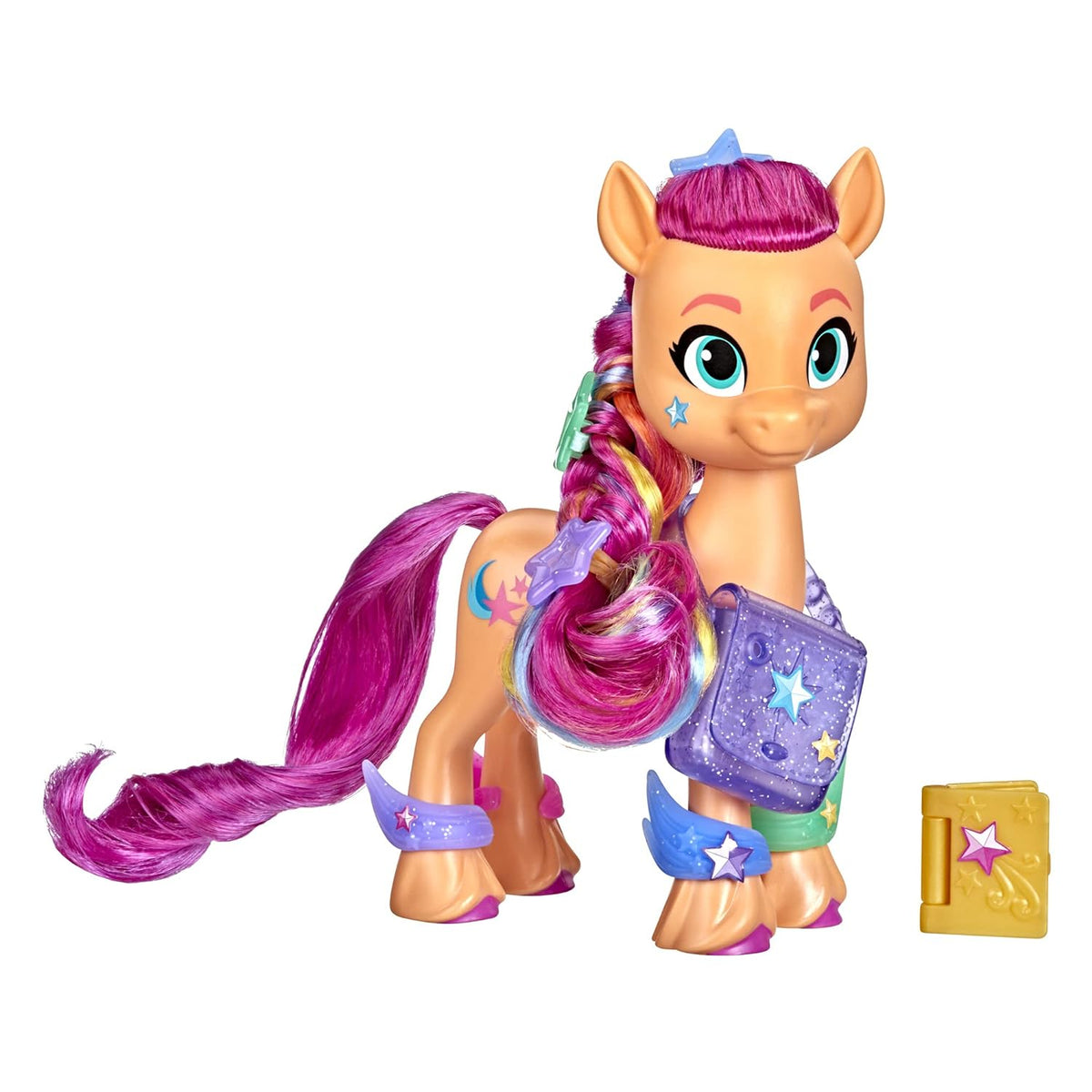 My Little Pony A New Generation Rainbow Reveal Sunny Starscout - 6-Inch Orange Pony Toy with Surprise Rainbow Braid and 17 Accessories