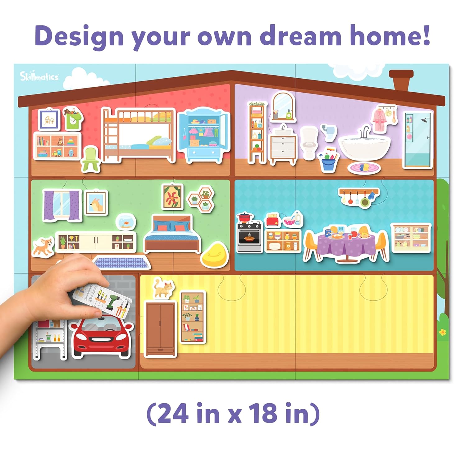 Skillmatics Creative Toy Magnetopia - Design Your Home Interactive Pretend Play Set With 60+ Magnetic Pieces for Kids Ages 3 To 7 Years