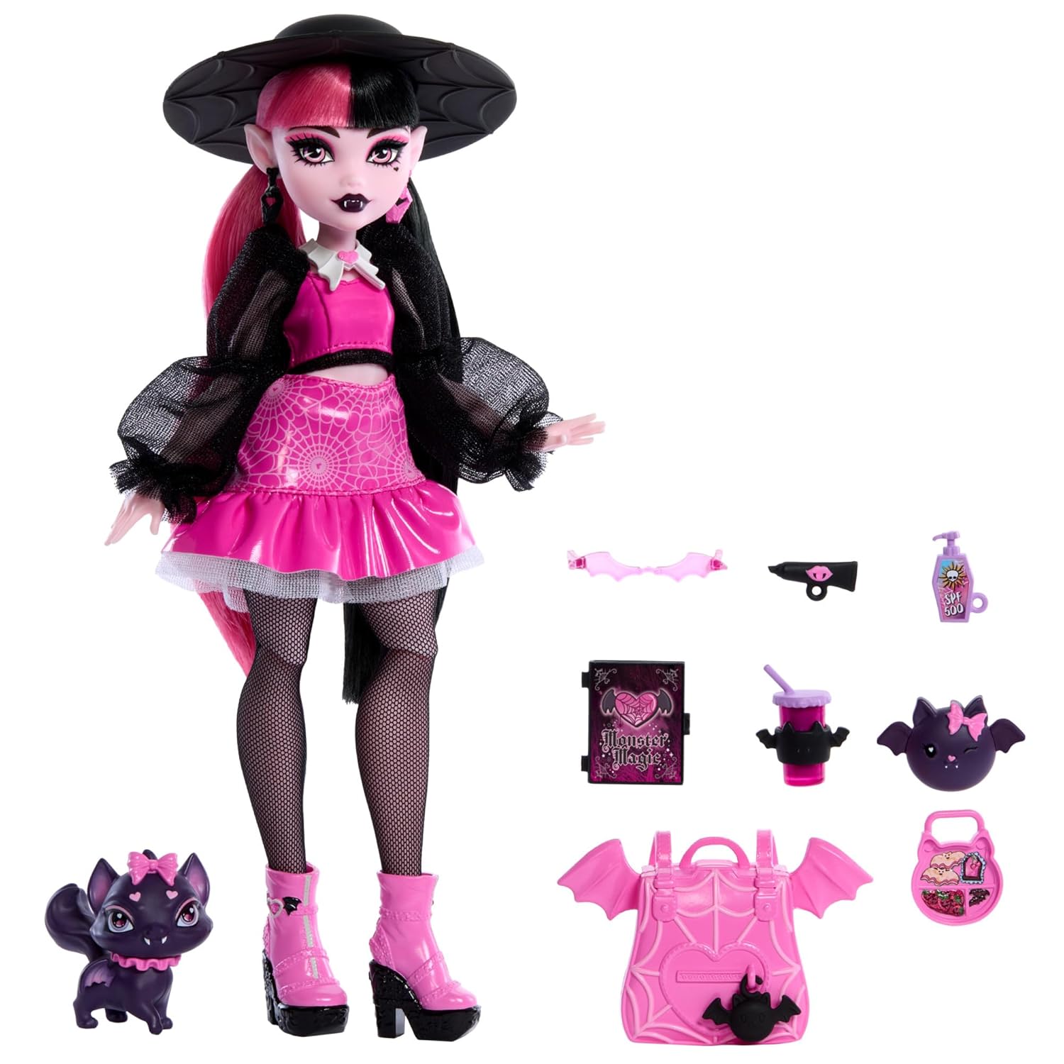 Monster High Draculaura Fashion Doll with Her Pet Count Fabulous with Accessories for Kids Ages 4+
